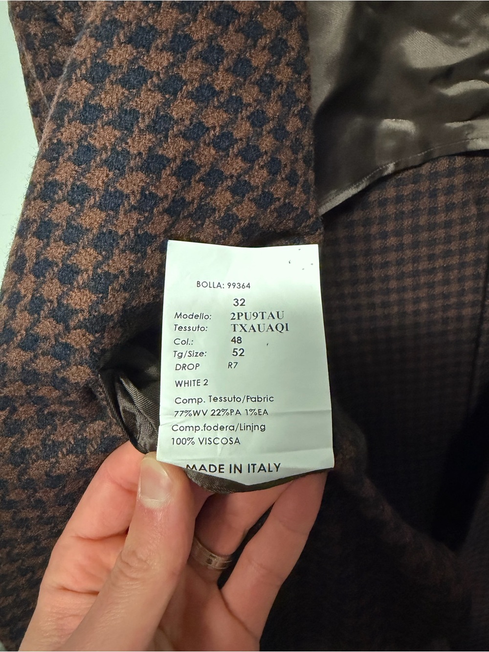Sartitude Napoli Houndstooth Blazer — Navy/Camel - Picture 4 of 4
